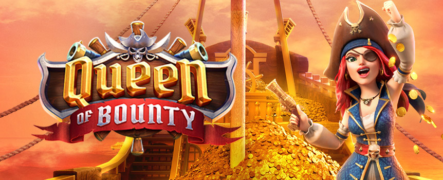 If it’s jackpots and treasure you seek, play the Queen of Bounty slot machine! 